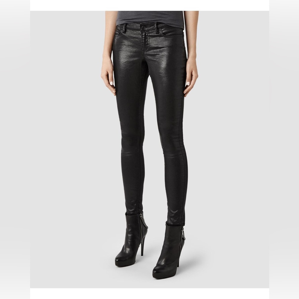 All Saints Ashby Shiny Wax Skinny Jeans